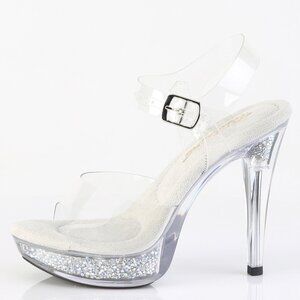 Platform Clear Rhinestone High Heel Shoes